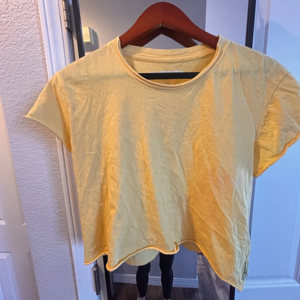 The Laundry Room Yellow Crop Top Loose Fit Boxy Tee XS - Picture 2 of 5